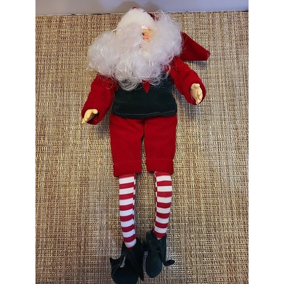 MCM Santa Elf Shelf Sitter Knee Hugger Christmas Pixie Bendable 11” Taiwan FLAW - Picture 3 of 8